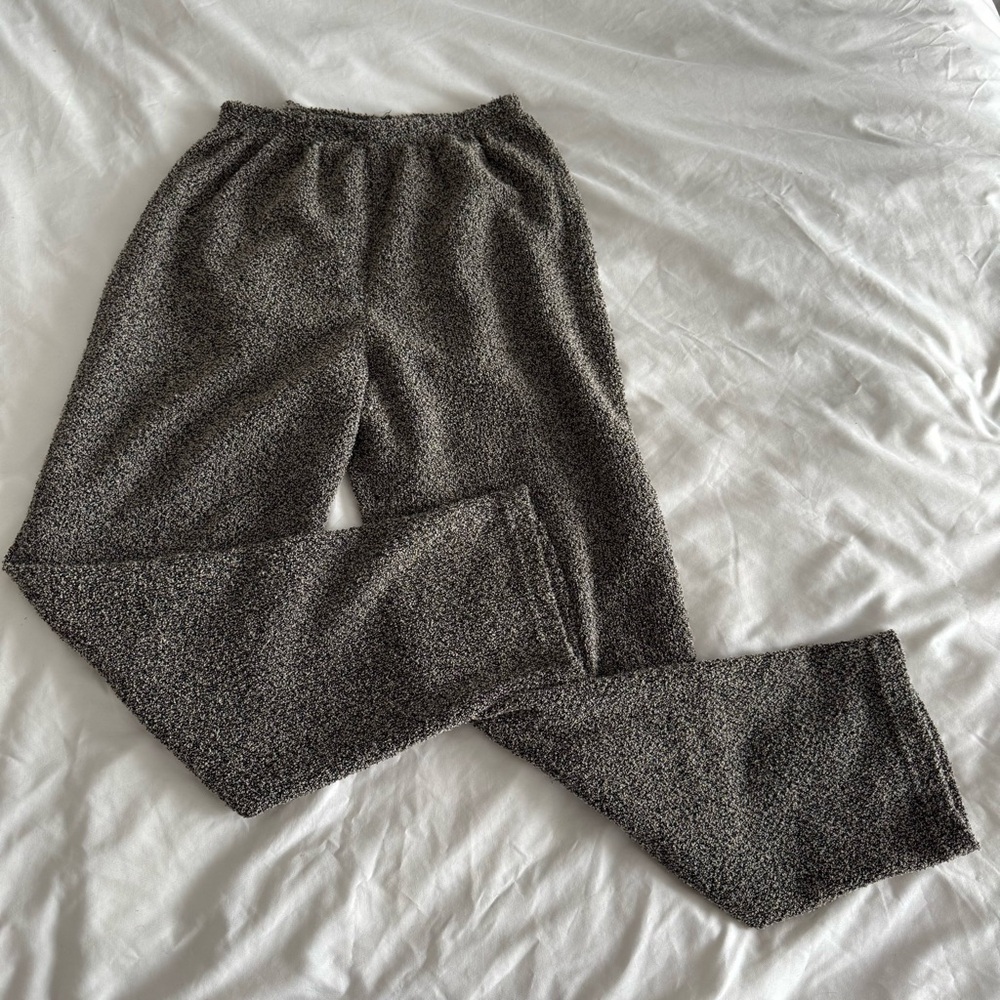Medium Cozy Black and Cream Lounge Pants